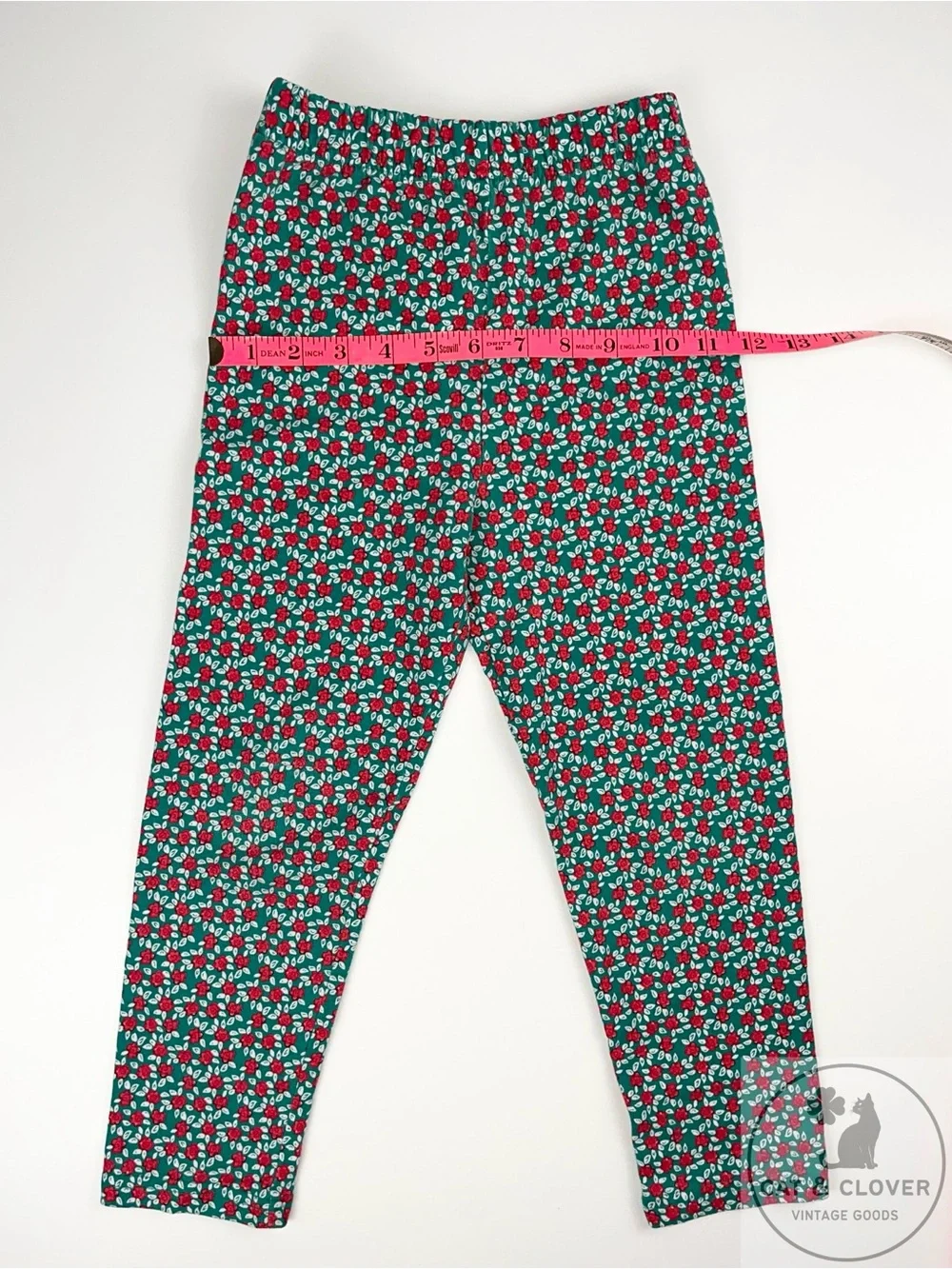 Gymboree 90s Rainbow Tag Rosebuds Floral Girl Red Green Leggings Large